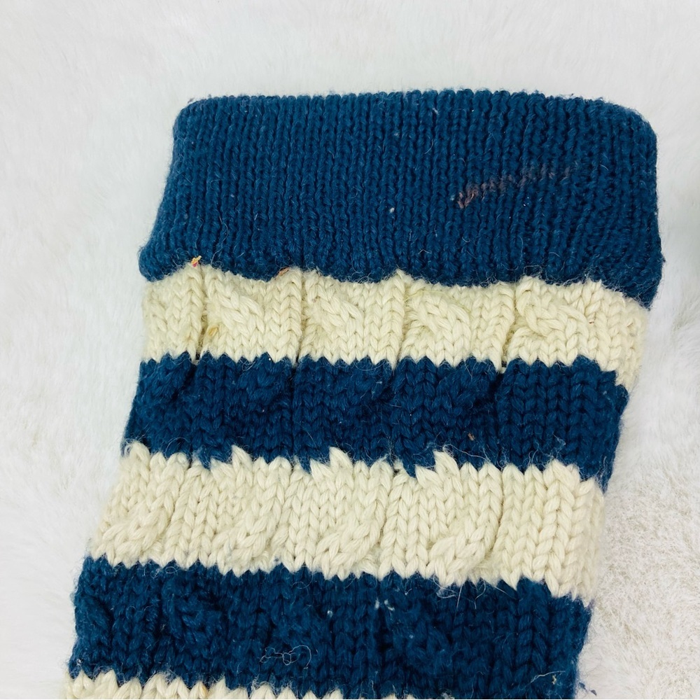 UGG Navy & cream Striped Knit Boots cable-knit upper and a shearling-lined base - Picture 5 of 14